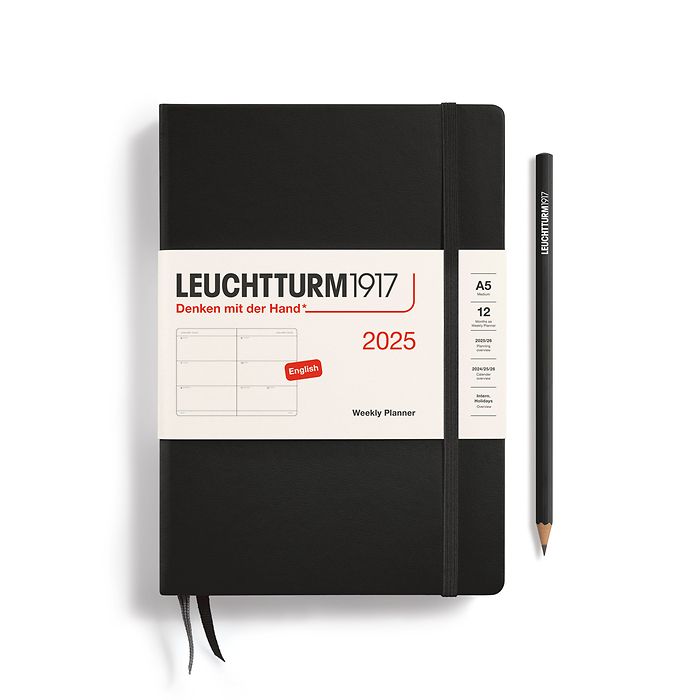 Leuchtturm1917 - 2025 Weekly Planner (A5), Hardcover, Black