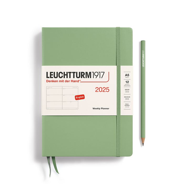 *Clearance* Leuchtturm1917 - 2025 Weekly Planner Hardcover (A5) - Sage (Last Year)
