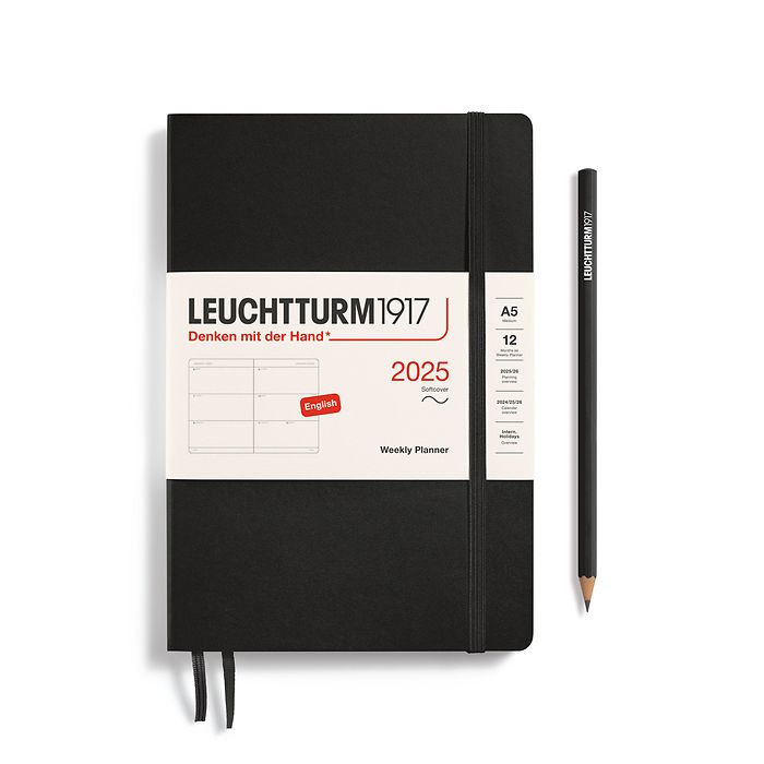 Leuchtturm1917 - 2025 Weekly Planner (A5), Softcover, Black