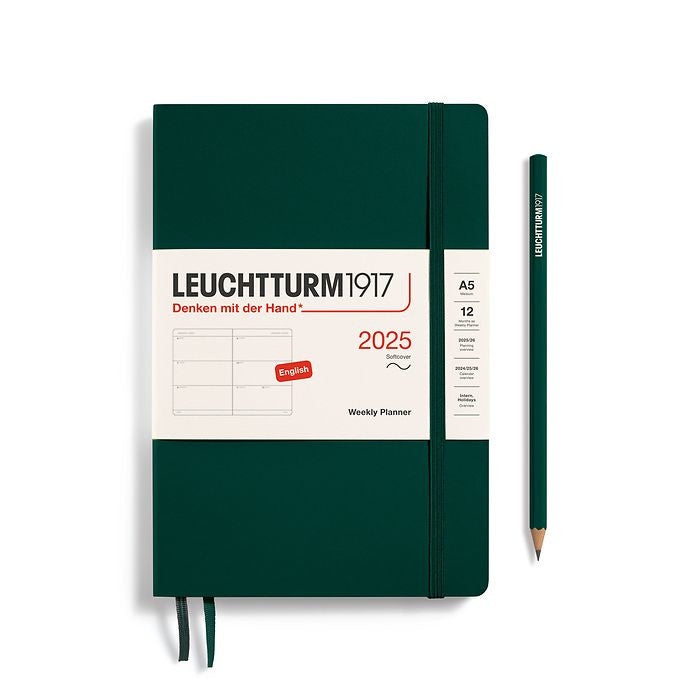 Leuchtturm1917 - 2025 Weekly Planner (A5), Softcover, Forest Green