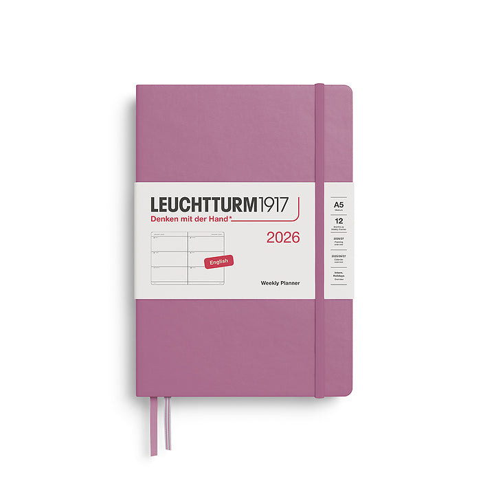 Leuchtturm1917 - 2026 Weekly Planner (A5), Hardcover, Dusty Rose