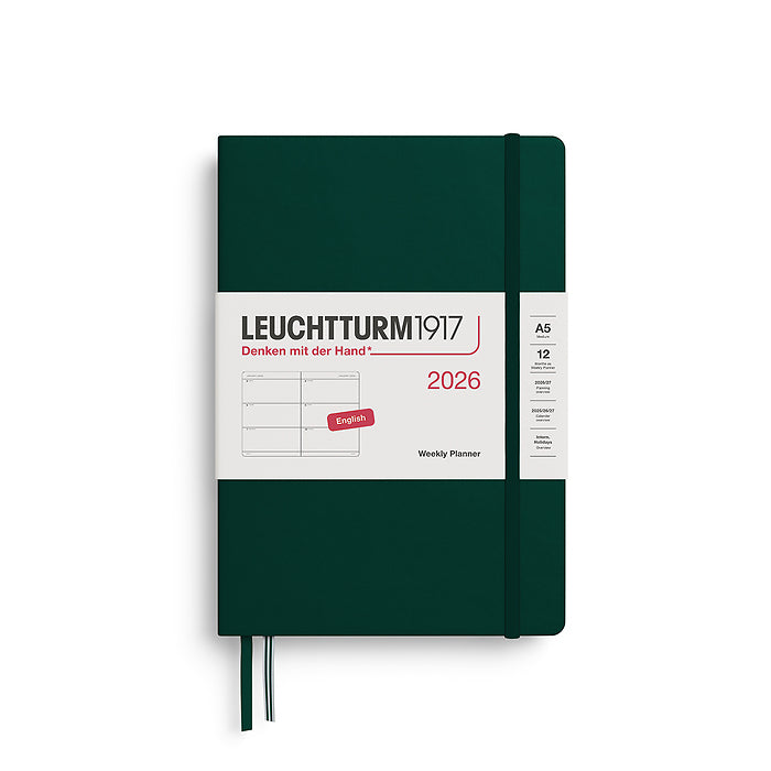 *Clearance* Leuchtturm1917 - 2026 Weekly Planner (A5), Hardcover, Forest Green
