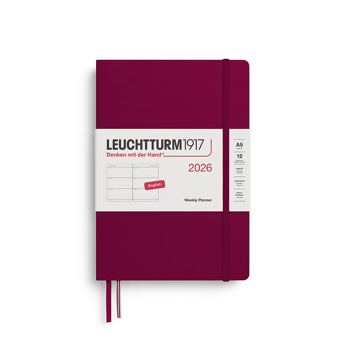 Leuchtturm1917 - 2026 Weekly Planner (A5), Hardcover, Port Red