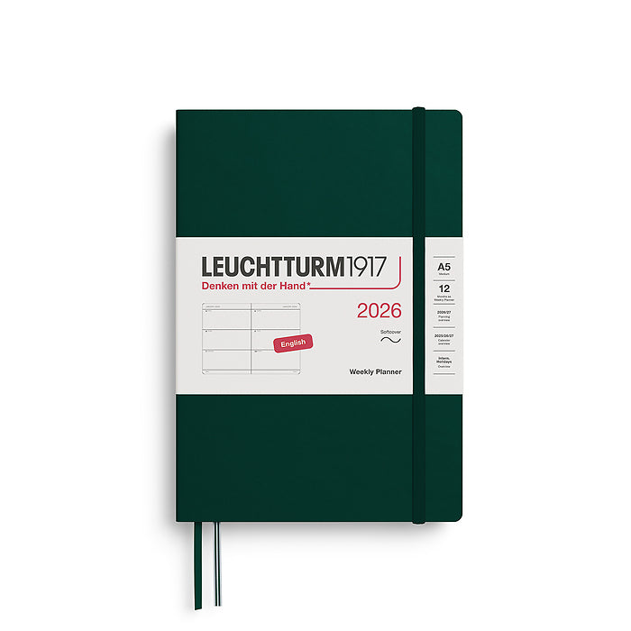 Leuchtturm1917 - 2026 Weekly Planner (A5), Softcover, Forest Green