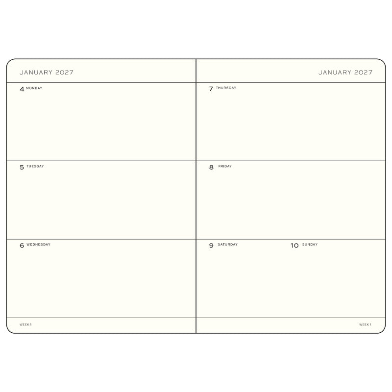 Leuchtturm1917 - 2027 Weekly Planner (A5), Hardcover, Cherry