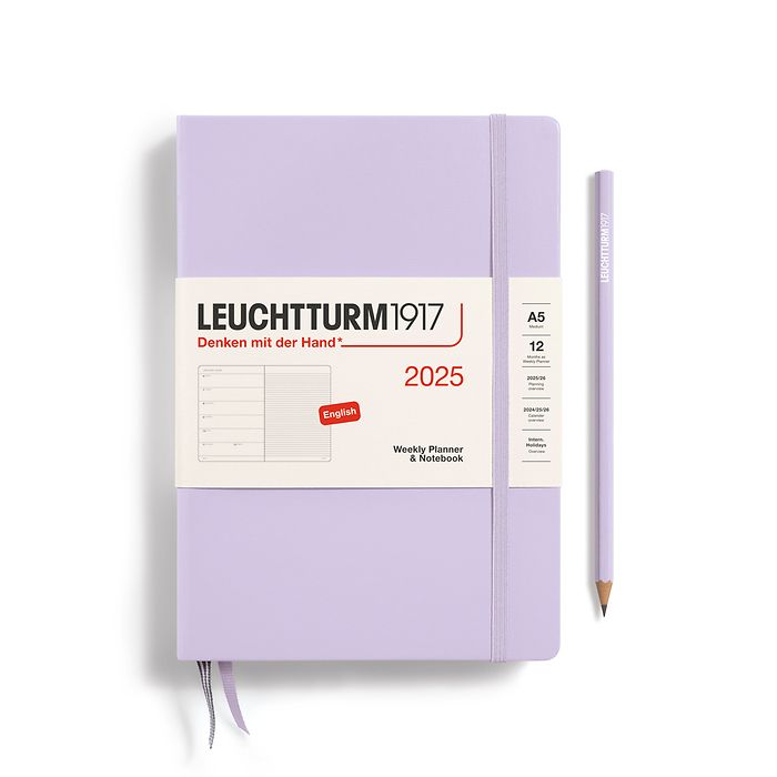 *Clearance* Leuchtturm1917 - 2025 Weekly Planner & Notebook Hardcover (A5) - Lilac (Last Year)