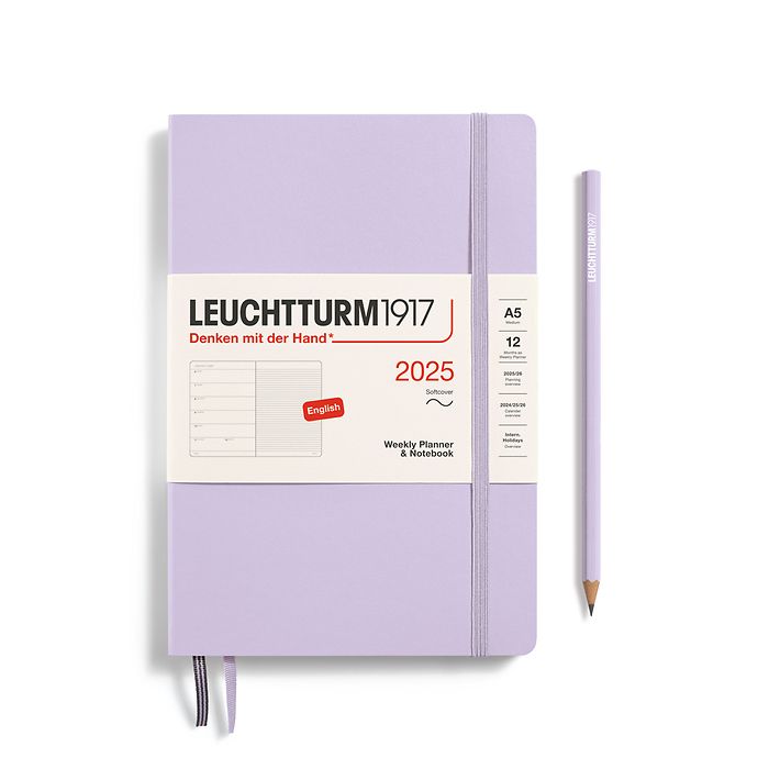 Leuchtturm1917 - 2025 Weekly Planner & Notebook (A5), Softcover, Lilac