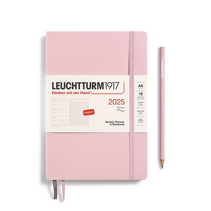 Leuchtturm1917 - 2025 Weekly Planner & Notebook (A5), Softcover, Powder