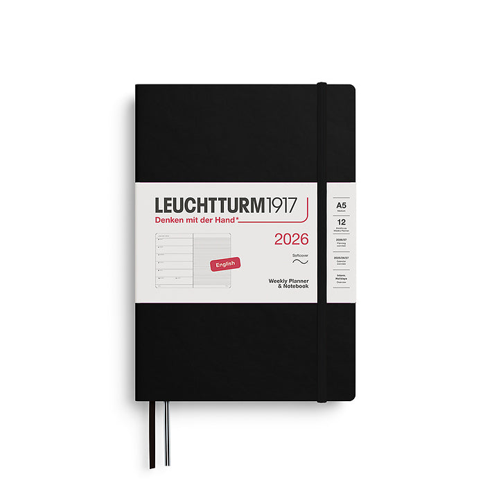Leuchtturm1917 - 2026 Weekly Planner & Notebook Softcover (A5) - Black