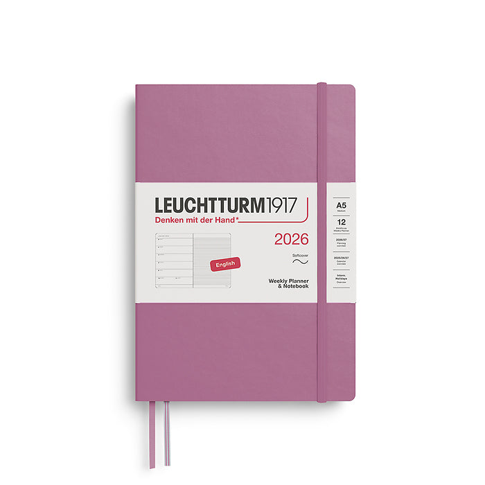 Leuchtturm1917 - 2026 Weekly Planner & Notebook Softcover (A5) - Dusty Rose