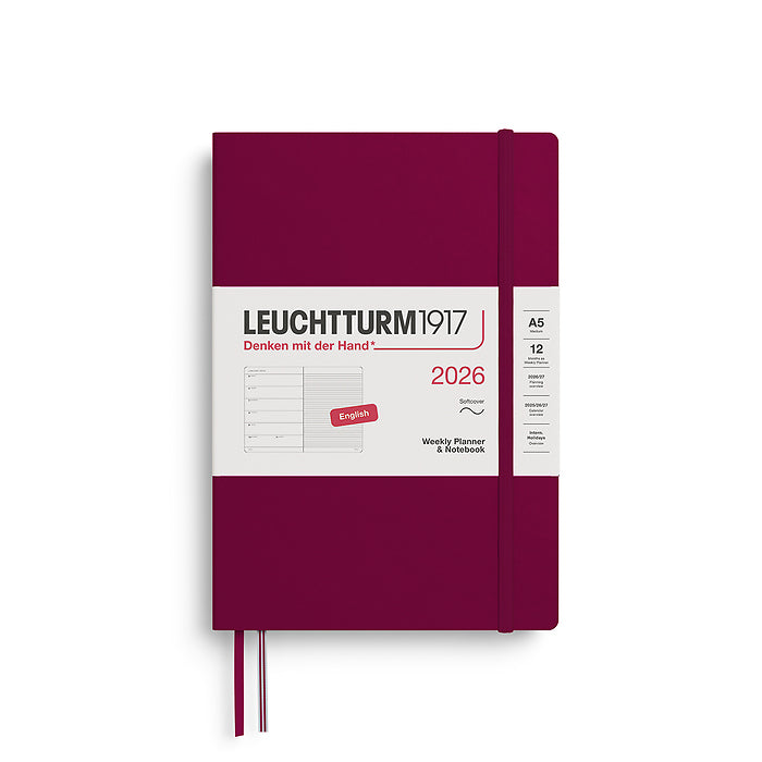 Leuchtturm1917 - 2026 Weekly Planner & Notebook Softcover (A5) - Port Red