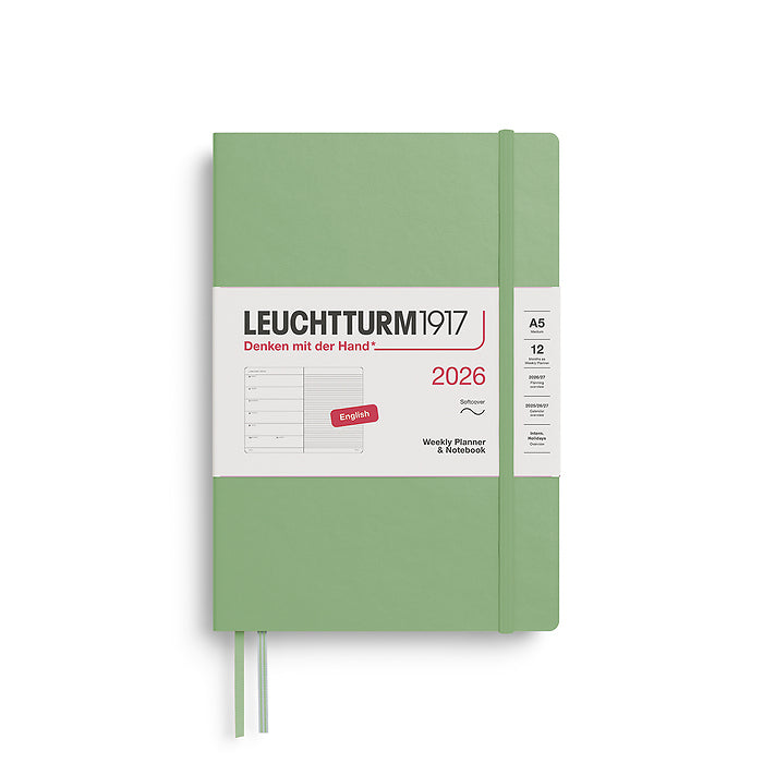 Leuchtturm1917 - 2026 Weekly Planner & Notebook Softcover (A5) - Sage