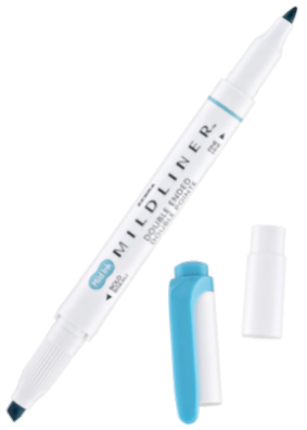 Zebra Mildliner Double Tip Mild Smoke Blue Highlighter