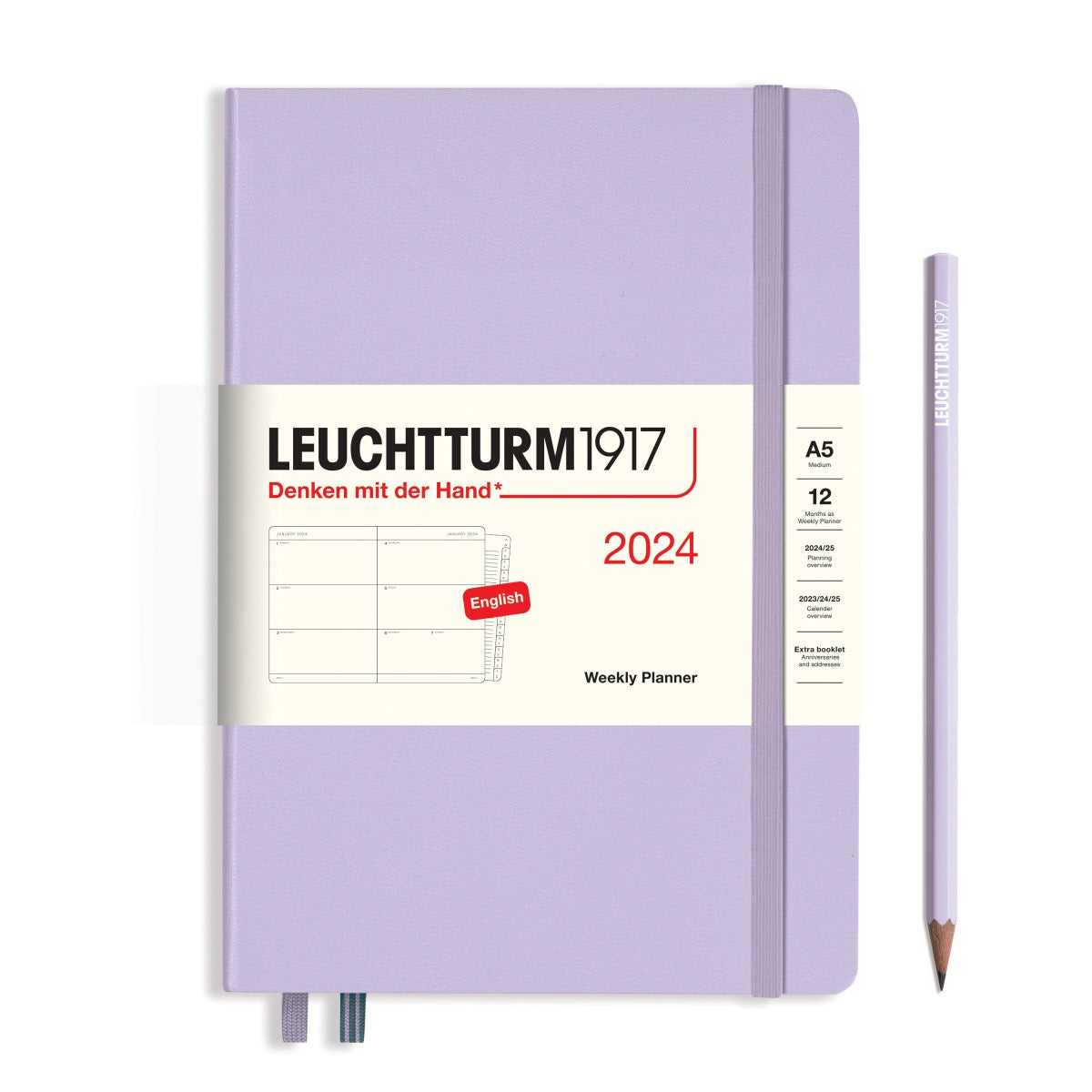 Leuchtturm1917 - 2024 Weekly Planner (A5), with Booklet, Lilac — Pulp  Addiction