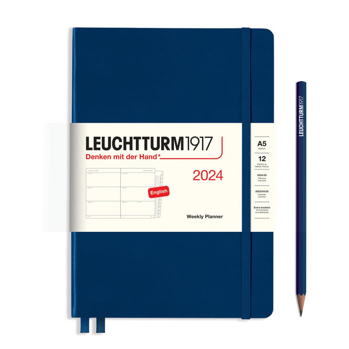 *Clearance* Leuchtturm1917 - 2024 Weekly Planner (A5), with Booklet, Navy