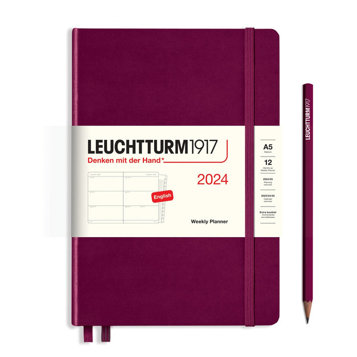 Leuchtturm1917 - 2024 Weekly Planner (A5), with Booklet, Port Red