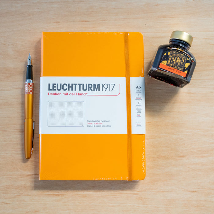 Pilot Metropolitan Orange Bundle (Leuchtturm1917 A5 Notebook, Diamine 80ml Ink)