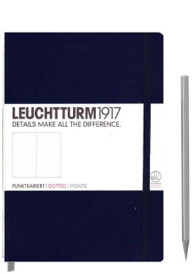 Leuchtturm Navy Dotted Notebook, Medium (A5)