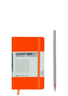 Leuchtturm Orange Ruled Notebook, Pocket (A6)