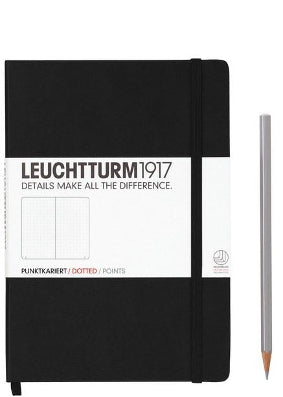 Leuchtturm Black Dotted Notebook, Medium (A5)