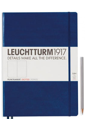 Leuchtturm Navy Blue Dotted Notebook, Slim Master (A4+)
