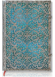 Paperblanks Silver Filigree Blue Maya Unlined Journal, Grande