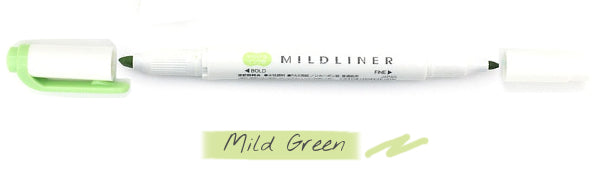 Zebra Mildliner Double Tip Mild Green Highlighter