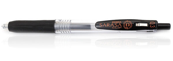 Zebra Sarasa Clip Gel 0.3mm Black Rollerball Pen
