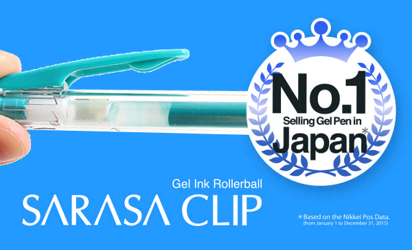 Zebra Sarasa Clip Gel 0.4mm Blue Green Rollerball Pen