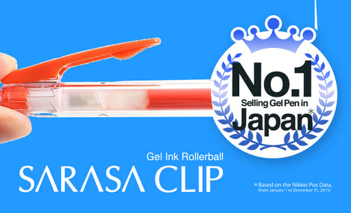 Zebra Sarasa Clip Gel 0.5mm Red Orange Rollerball Pen