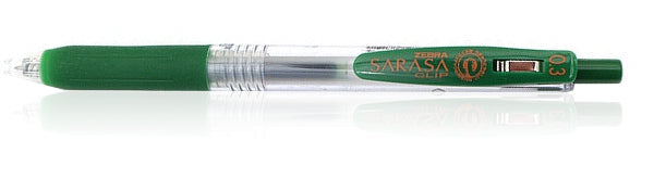 Zebra Sarasa Clip Gel 0.3mm Viridian Green Rollerball Pen