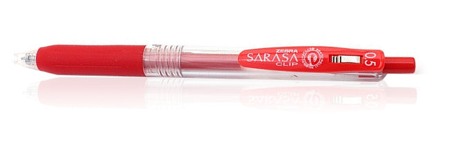 Zebra Sarasa Clip Gel 0.5mm Red Rollerball Pen