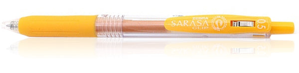 Zebra Sarasa Clip Gel 0.5mm Yellow Rollerball Pen