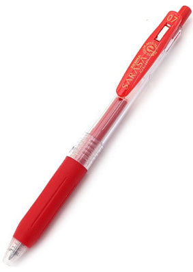 Zebra Sarasa Clip Gel 0.7mm Red Rollerball Pen