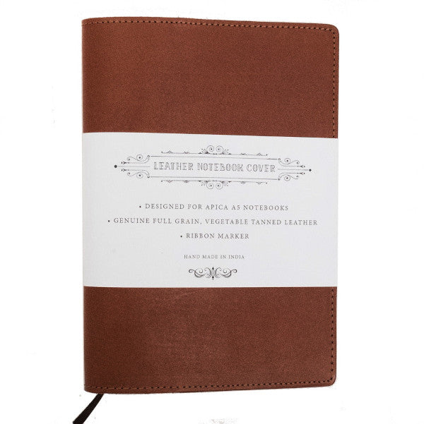 Apica Tan A5 Leather Notebook Jacket