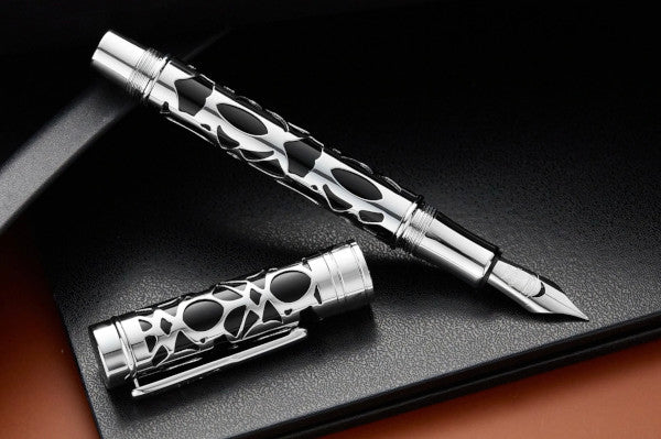 Conklin Endura Deco Crest Fountain Pen - Black/Chrome