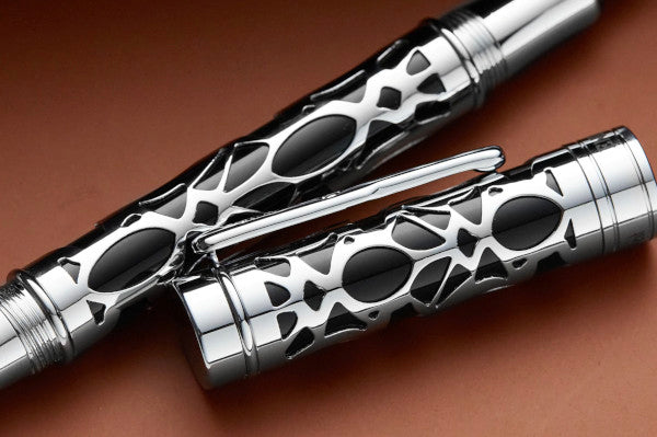 Conklin Endura Deco Crest Fountain Pen - Black/Chrome