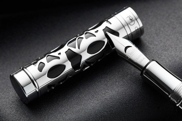 Conklin Endura Deco Crest Fountain Pen - Black/Chrome
