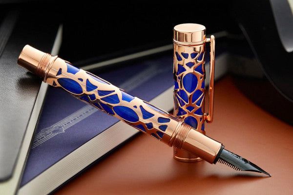 Conklin Endura Deco Crest Ballpoint Pen - Blue/Rosegold