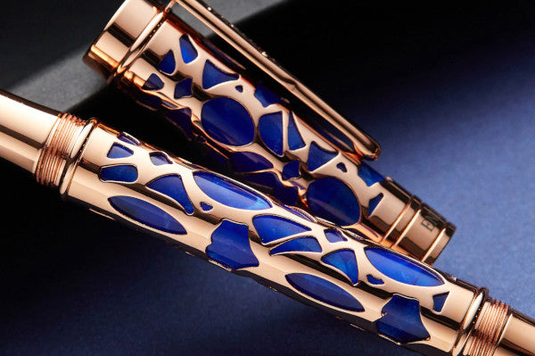 Conklin Endura Deco Crest Fountain Pen - Blue / Rose Gold