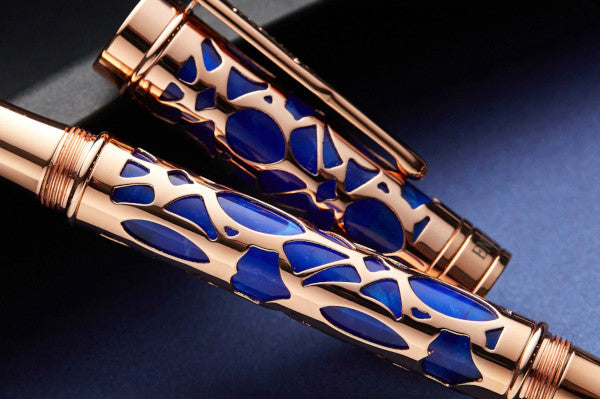 Conklin Endura Deco Crest Fountain Pen - Blue / Rose Gold - Extra Fine