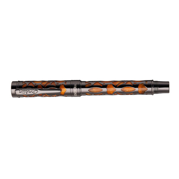 Conklin Endura Deco Crest Fountain Pen - Orange / Gunmetal