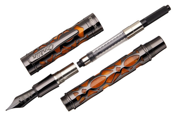 Conklin Endura Deco Crest Fountain Pen - Orange / Gunmetal