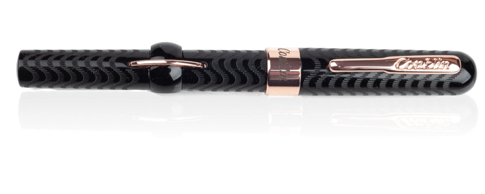 Conklin Mark Twain Crescent Filler Fountain Pen - Black Rose Gold