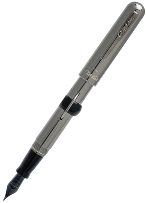 Conklin Mark Twain Crescent Filler Fountain Pen - Gunmetal M (Limited Edition)