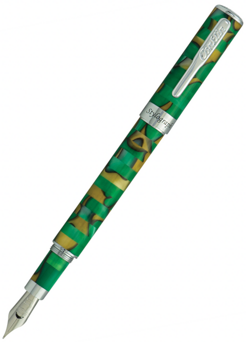 *Clearance* Conklin Stylograph Mosaic Green/Brown Fountain Pen