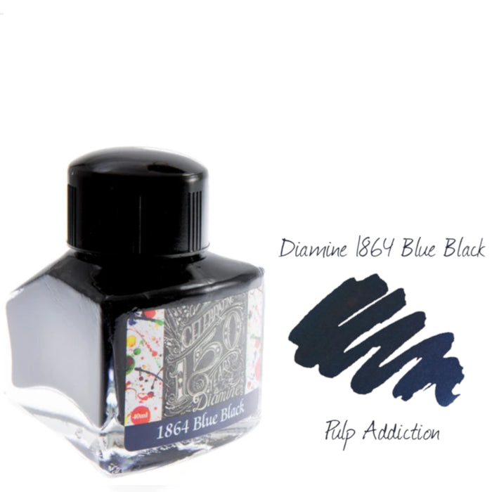 Diamine 150th Anniversary Fountain Pen Ink - 1864 Blue Black 40ml Bottle