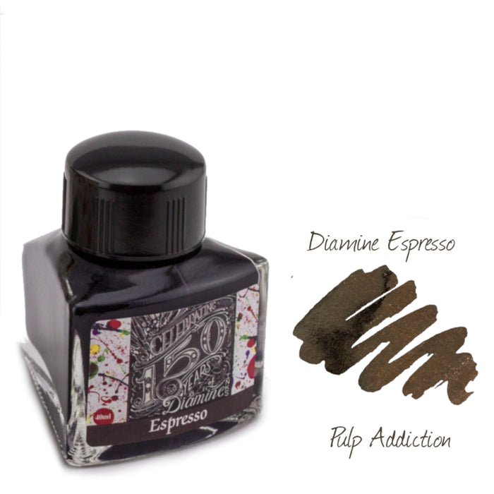 Diamine 150th Anniversary Fountain Pen Ink - Espresso 40ml Bottle