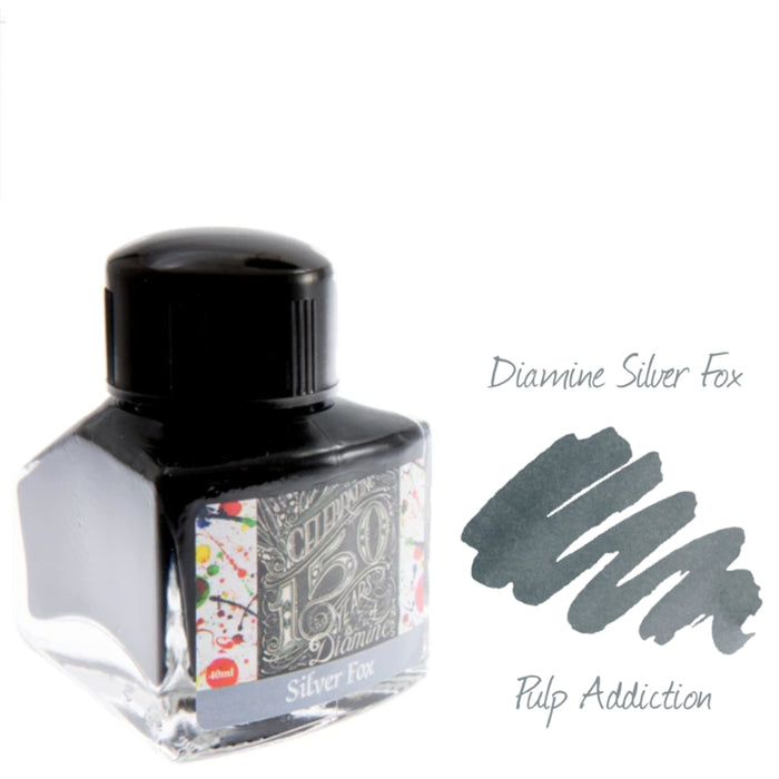 Diamine 150th Anniversary Fountain Pen Ink - Silver Fox 40ml Bottle