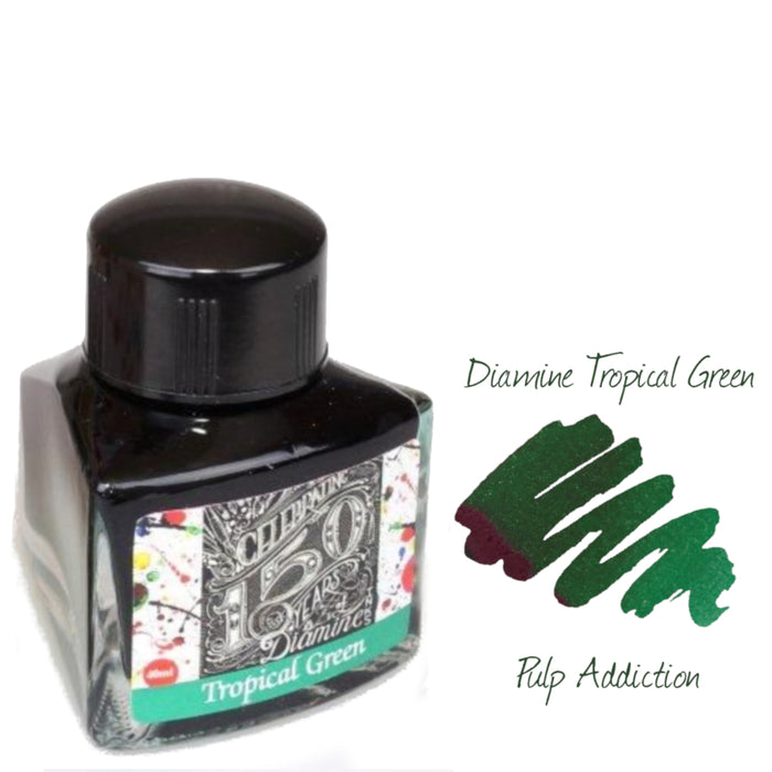Diamine 150th Anniversary Fountain Pen Ink - Tropical Green 40ml Bottle